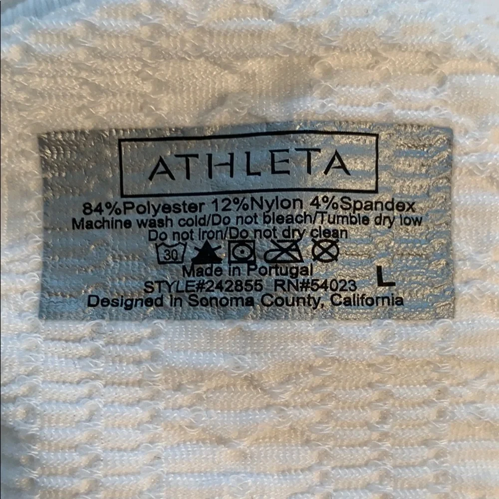 bright white athleta long sleeve top size LG - Picture 6 of 7